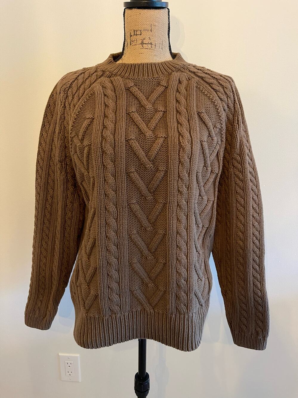 Express Brown Cable Knit Thick Sweater Size Large